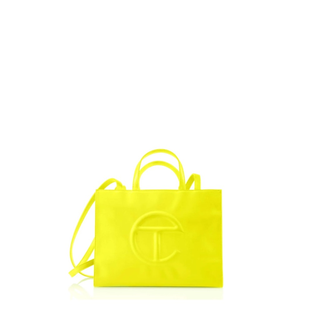 NWT Authentic Telfar Medium Highlighter Yellow Purse Bag tote